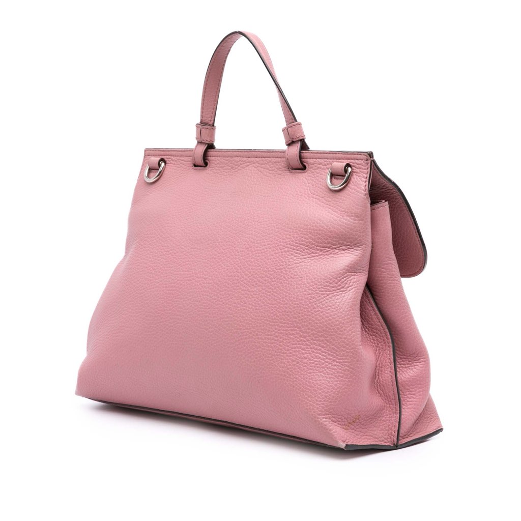 Gucci Medium Leather Bamboo Daily Satchel - Back view