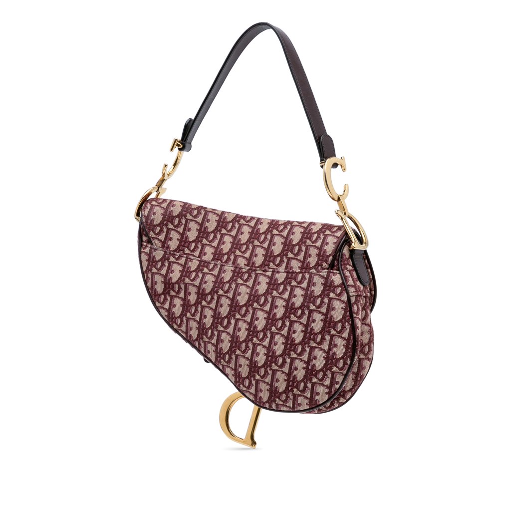 Dior Oblique Canvas Saddle Bag - Back view