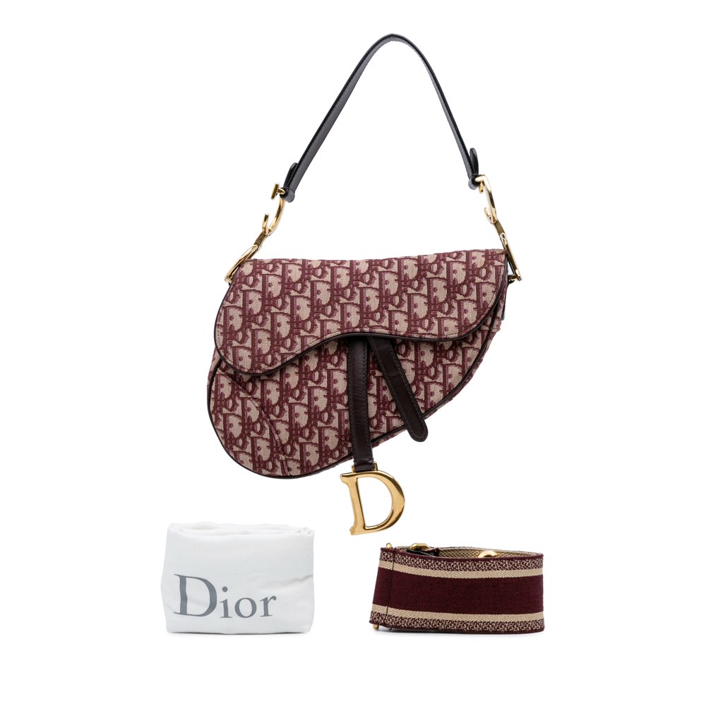 Dior Oblique Canvas Saddle Bag - Image 12