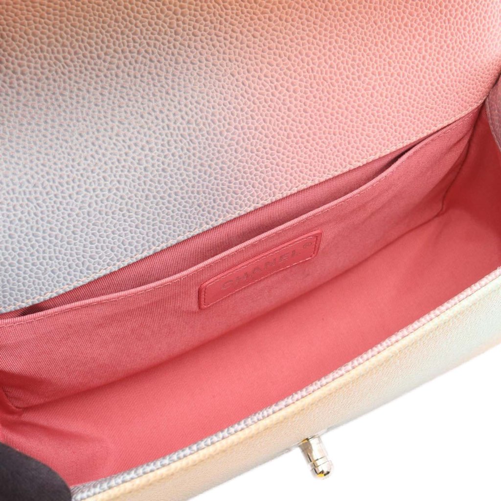 Chanel Old Medium Quilted Caviar Rainbow Boy Flap - 4