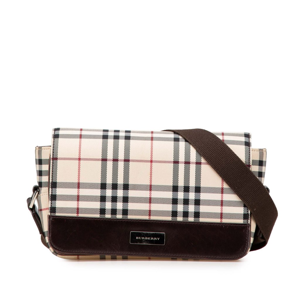 Burberry House Check Canvas Flap Crossbody