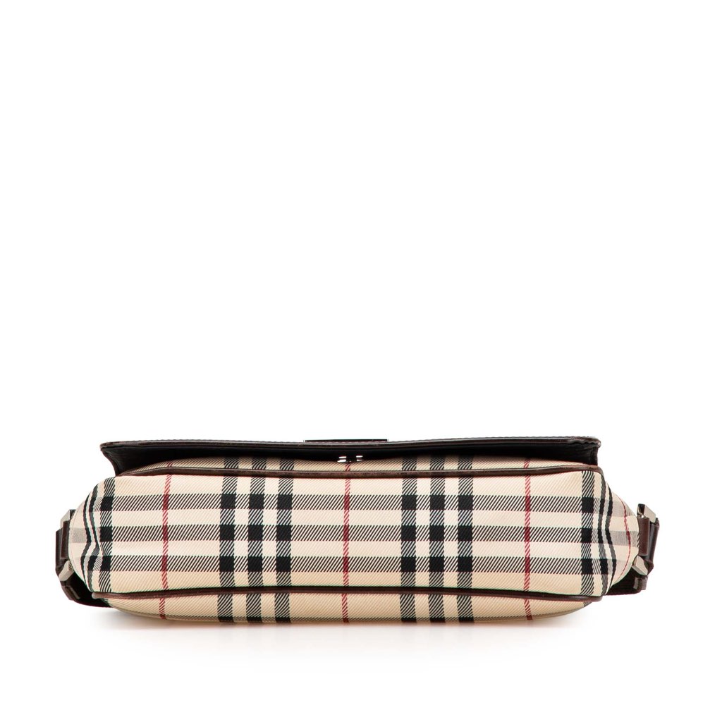Burberry House Check Canvas Flap Crossbody - Image 6