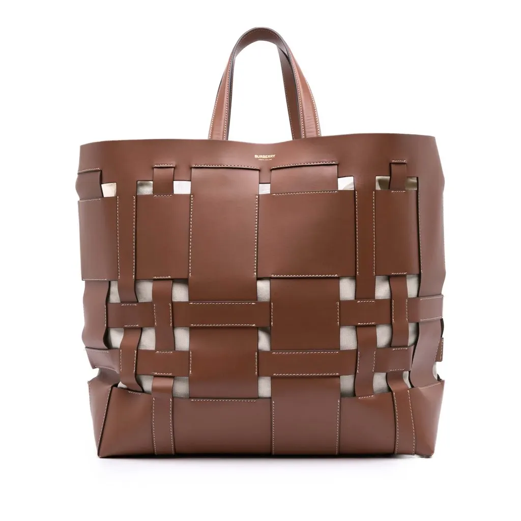 Burberry Large Leather Foster Tote Brown Leather Very good - Front View
