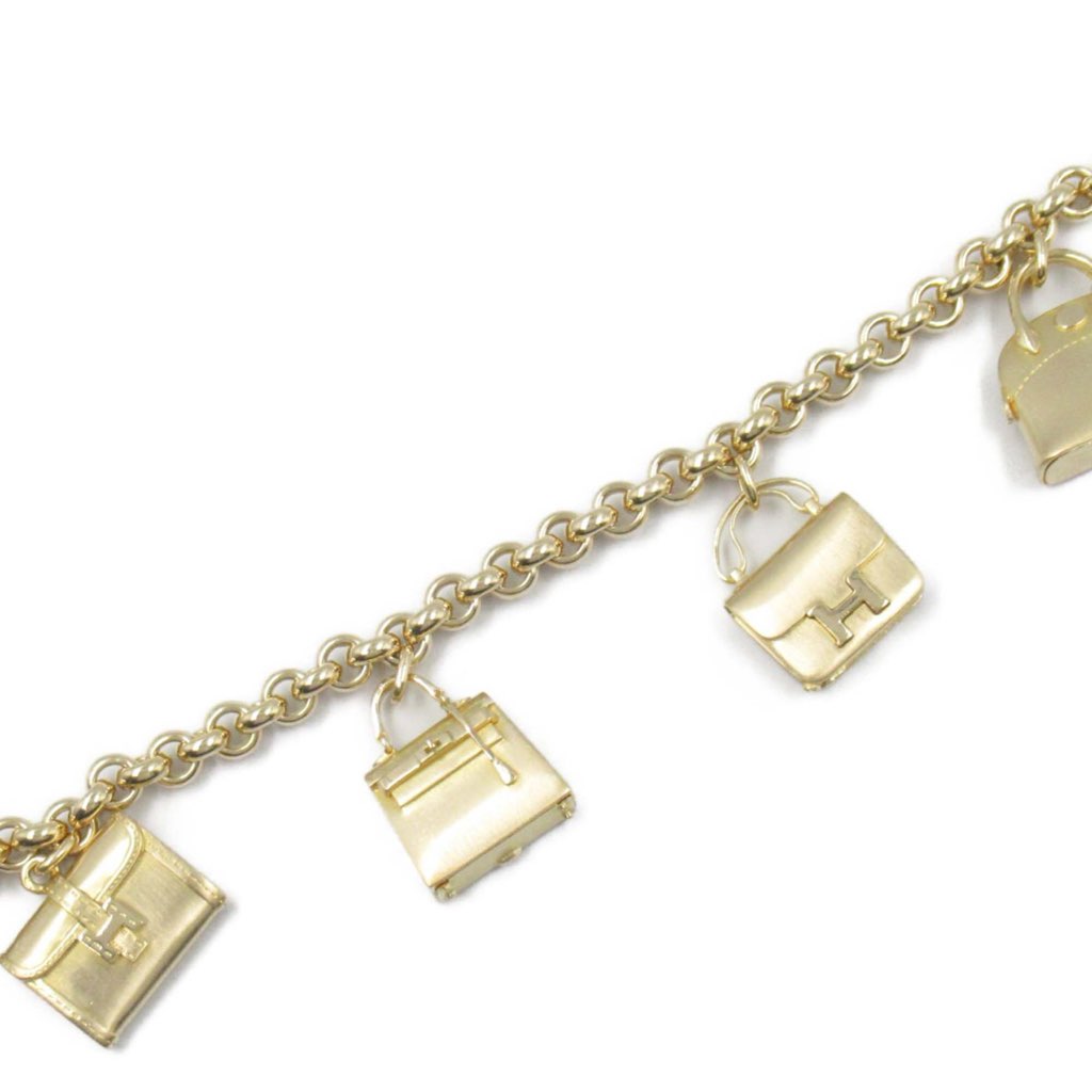 Hermès 18K Yellow Gold Bag Charm Chain Bracelet - 5
