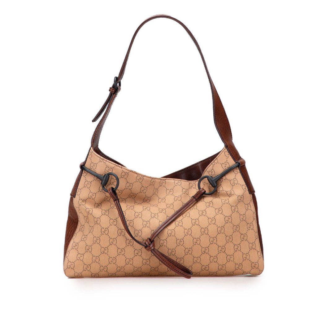 Gucci GG Denim Horsebit Shoulder Bag