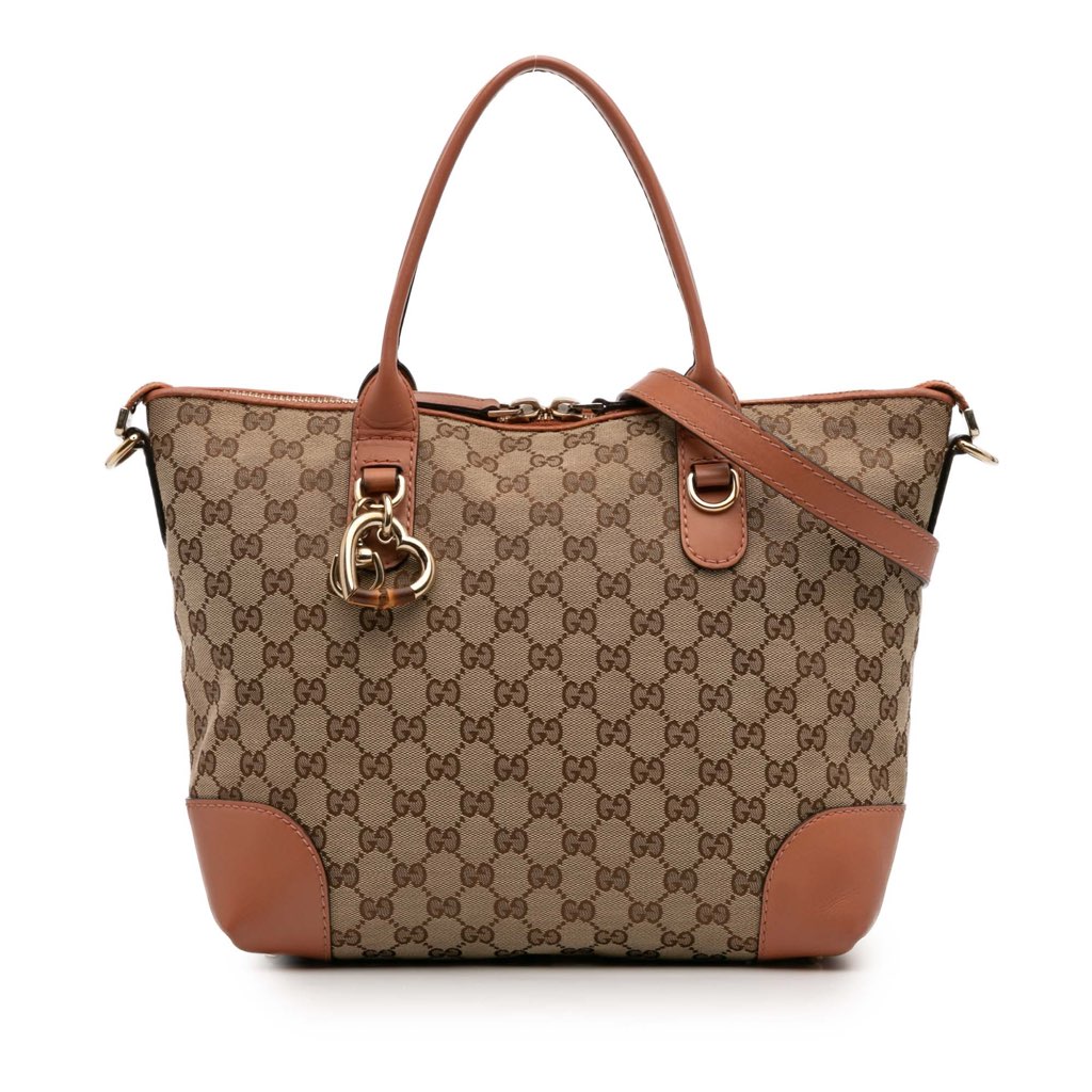 Gucci GG Canvas Heart Bit Satchel
