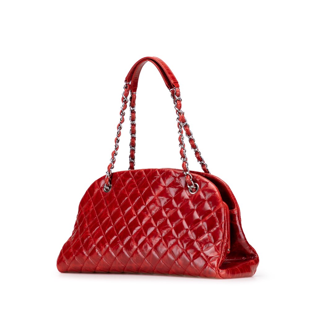 Chanel Large Glazed Calfskin Mademoiselle Bowling Bag - Back view