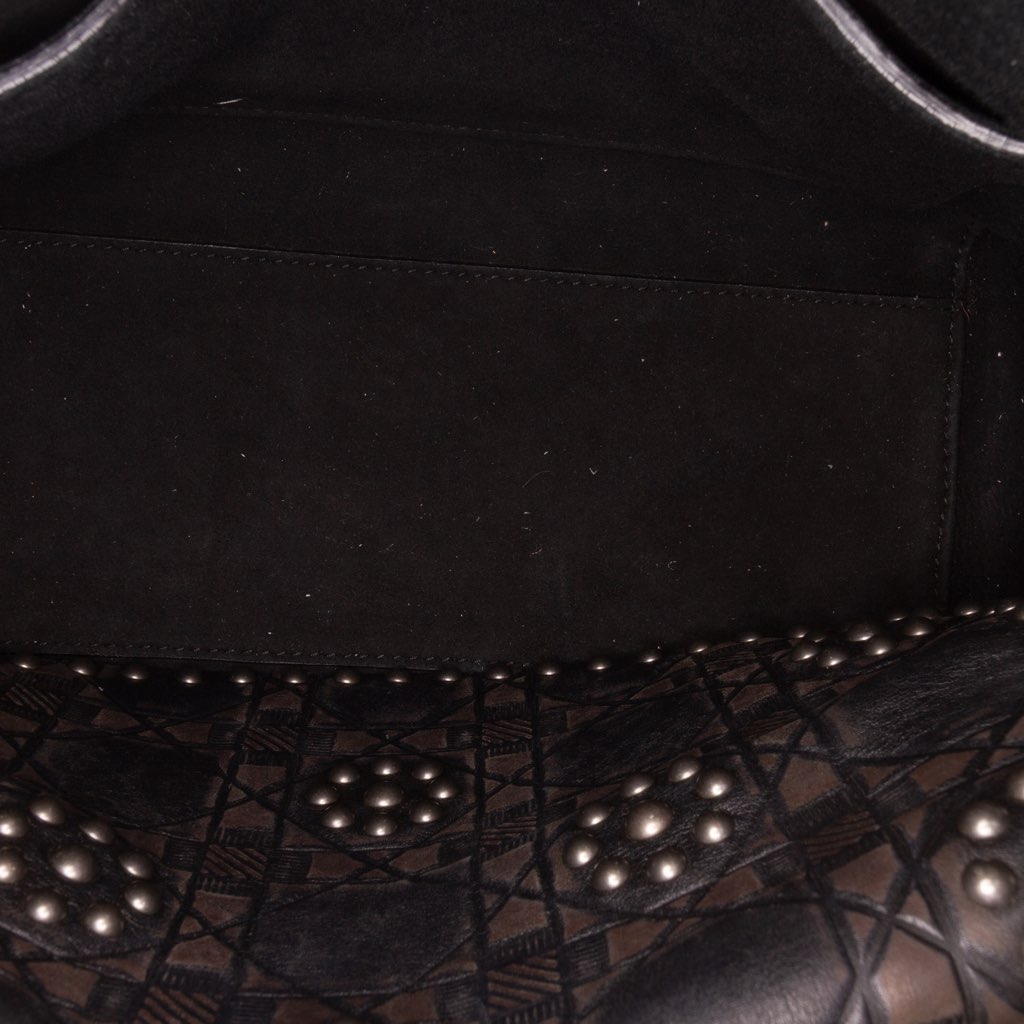 Dior Medium Calfskin Cannage Embossed Flower Studded Supple Lady Dior - 4