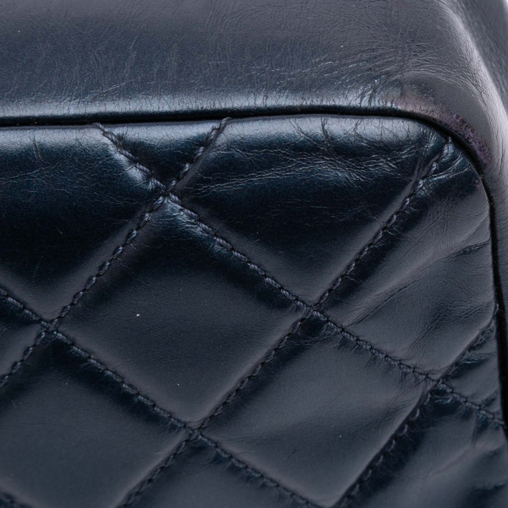 Chanel Medium Quilted Glazed Calfskin Coco Pleats Flap - Detail 2