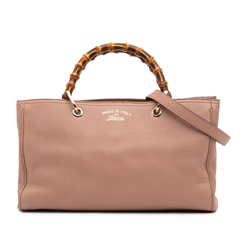 Gucci Medium Calfskin Bamboo Shopper Satchel
