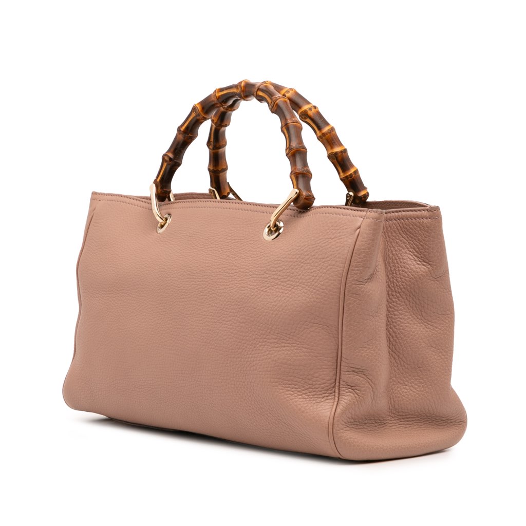 Gucci Medium Calfskin Bamboo Shopper Satchel - Back view