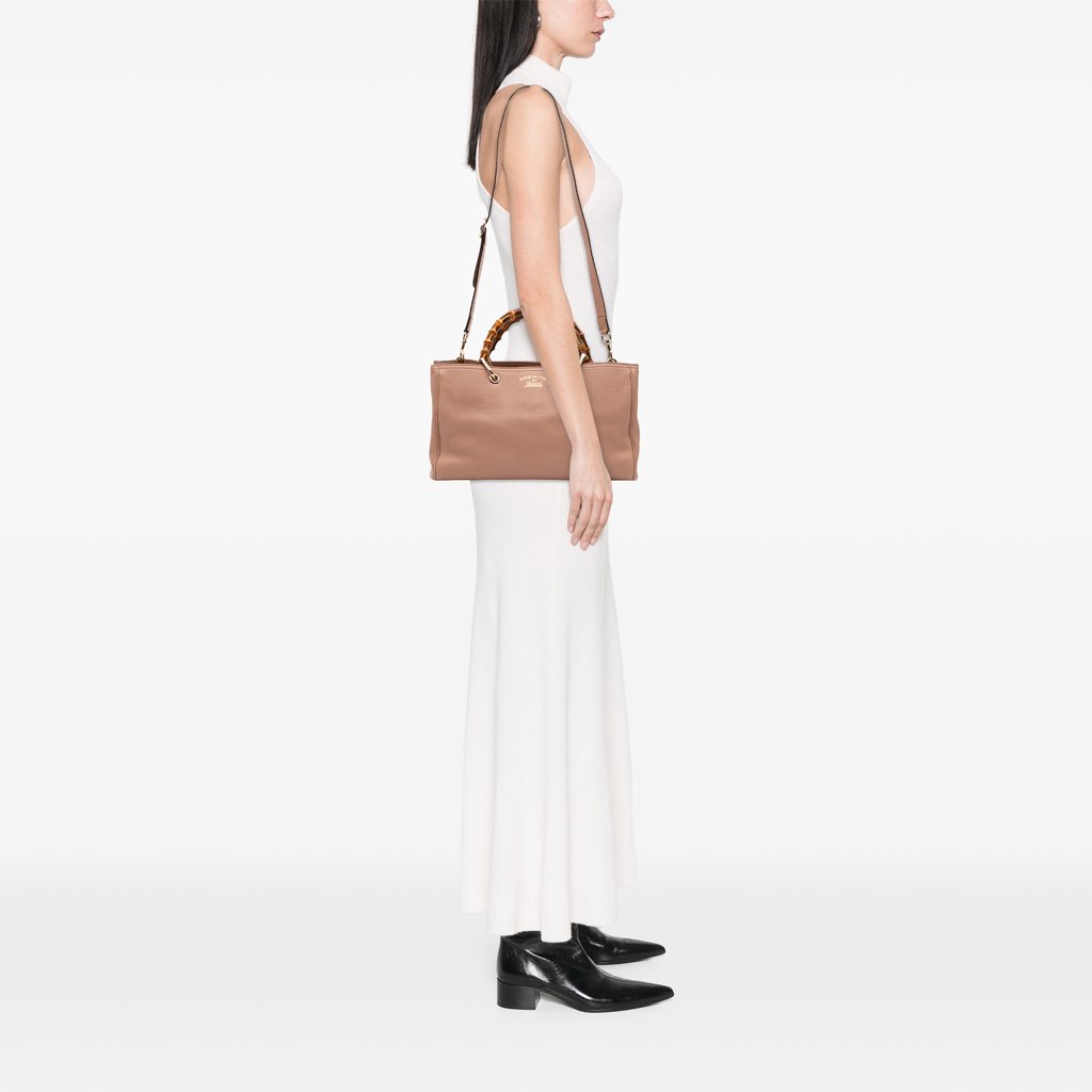 Gucci Medium Calfskin Bamboo Shopper Satchel - Image 14