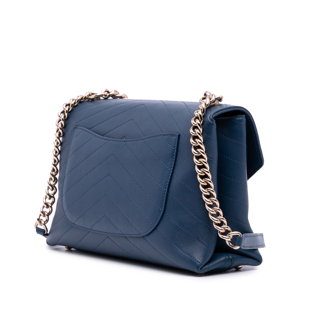 Chanel Medium Calfskin Coco Chevron Envelope Flap - Back view