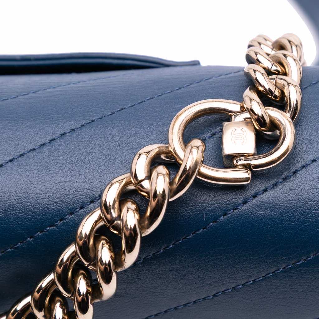 Chanel Medium Calfskin Coco Chevron Envelope Flap - Image 11