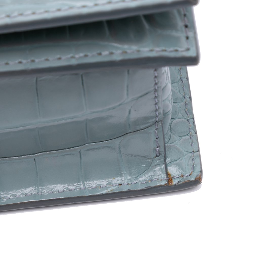 Alexander Mcqueen Croc Embossed Calfskin Skull Knuckle Duster Crossbody - Image 14