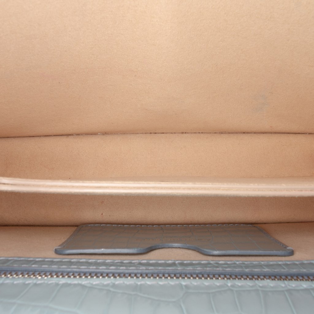 Alexander Mcqueen Croc Embossed Calfskin Skull Knuckle Duster Crossbody - 4