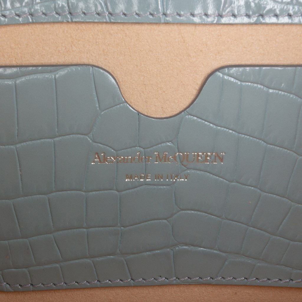 Alexander Mcqueen Croc Embossed Calfskin Skull Knuckle Duster Crossbody - Side view