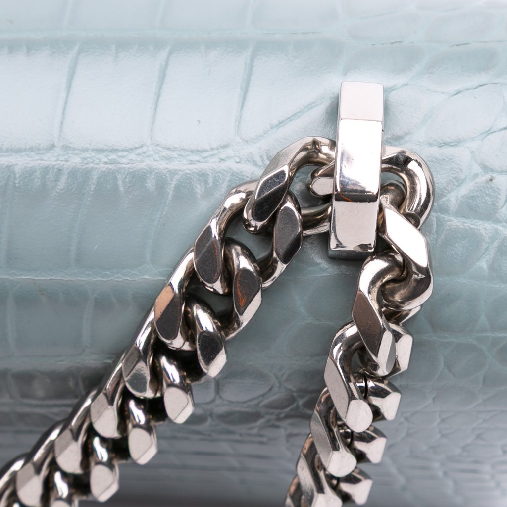 Alexander Mcqueen Croc Embossed Calfskin Skull Knuckle Duster Crossbody - Image 11