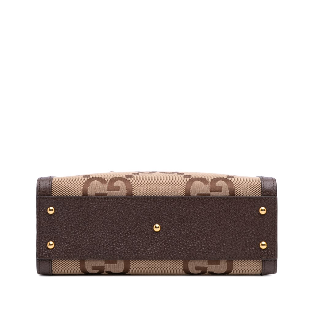 Gucci Medium Jumbo GG Canvas Bamboo Diana Satchel - 3