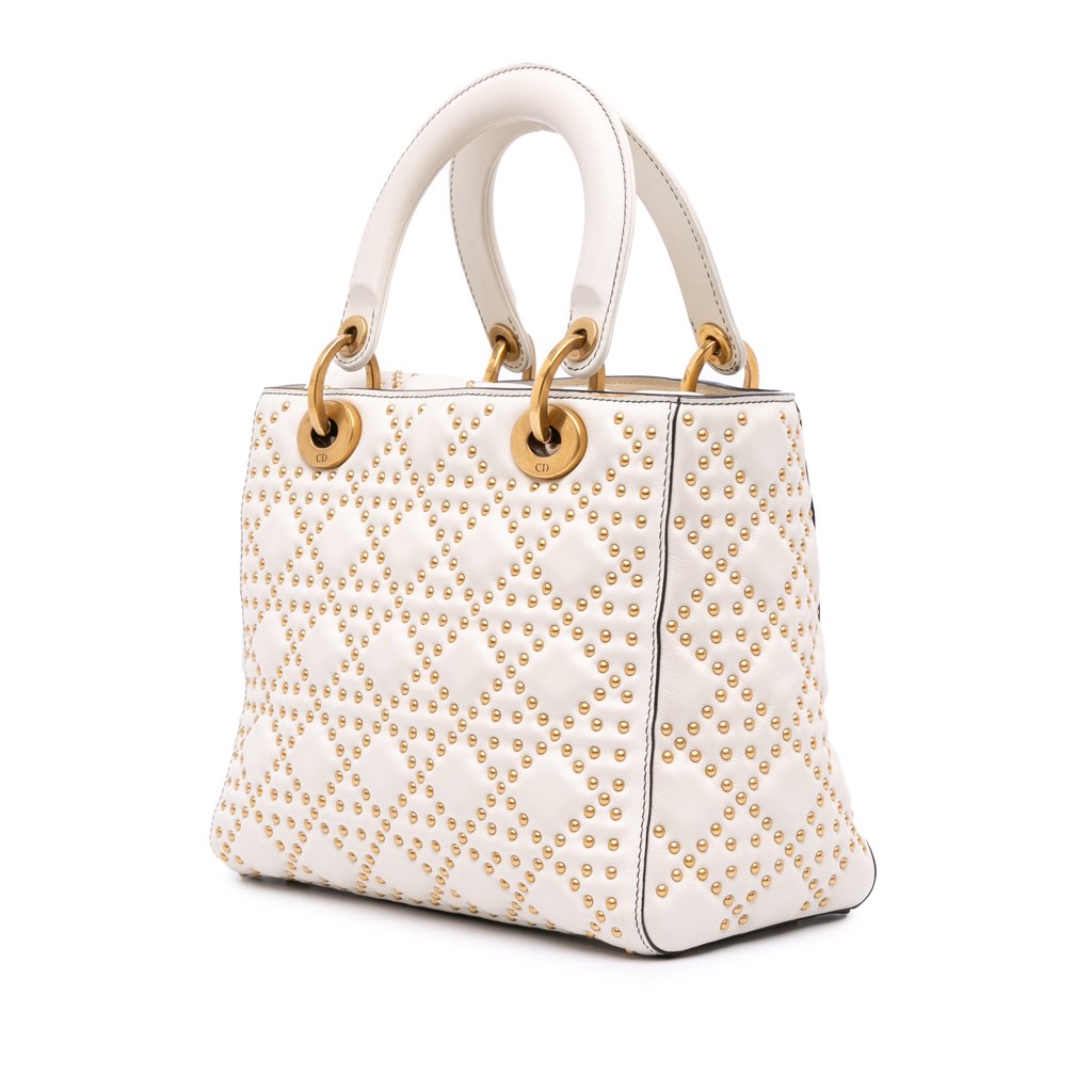Dior Medium Calfskin Cannage Studded Supple Lady Dior - 2