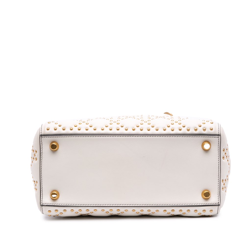 Dior Medium Calfskin Cannage Studded Supple Lady Dior - 3
