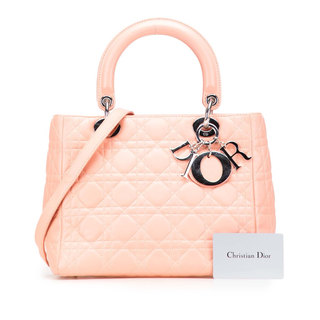 Dior Medium Lambskin Cannage Lady Dior - Image 12