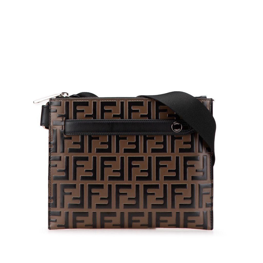 Fendi FF Embossed Leather 1974 Crossbody