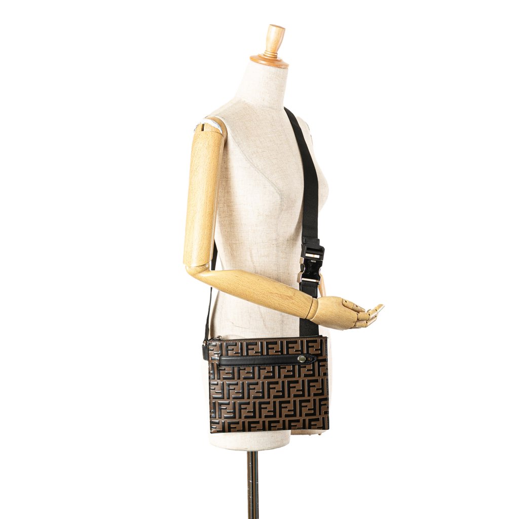Fendi FF Embossed Leather 1974 Crossbody - Image 14