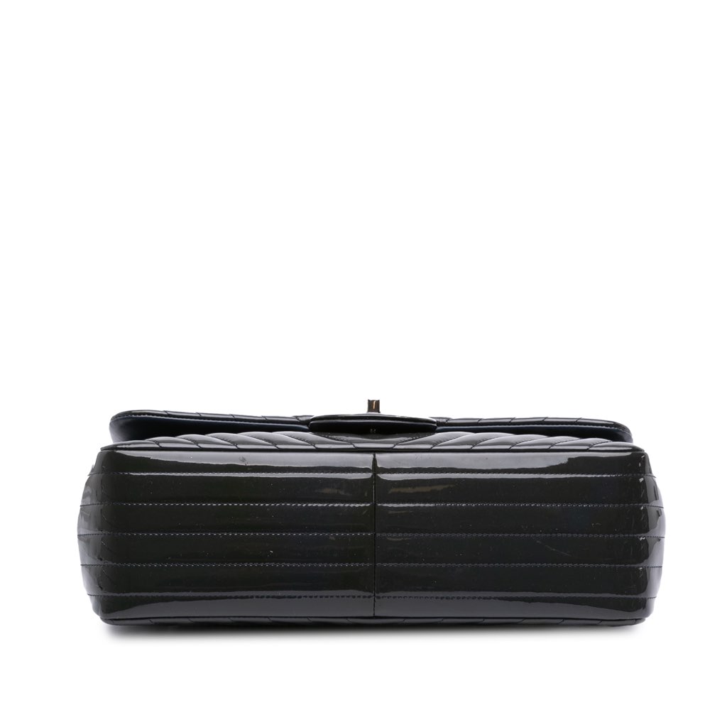 Chanel Jumbo Classic Chevron Patent Double Flap - Image 6