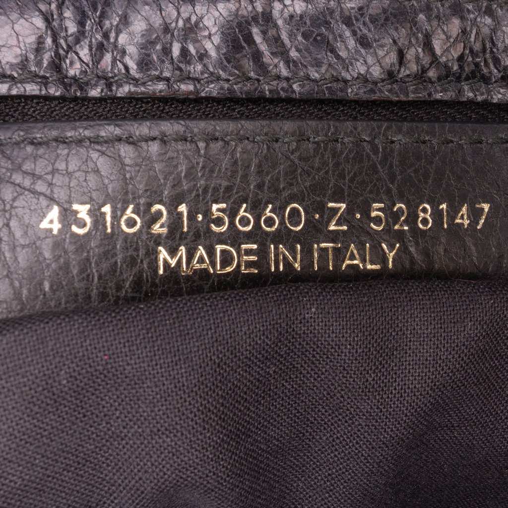 Balenciaga Small Lambskin Motocross Striped Classic City Satchel - Detail 1