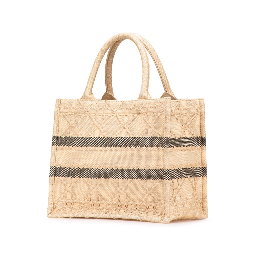 Dior Small Raffia Cannage Book Tote - Back view