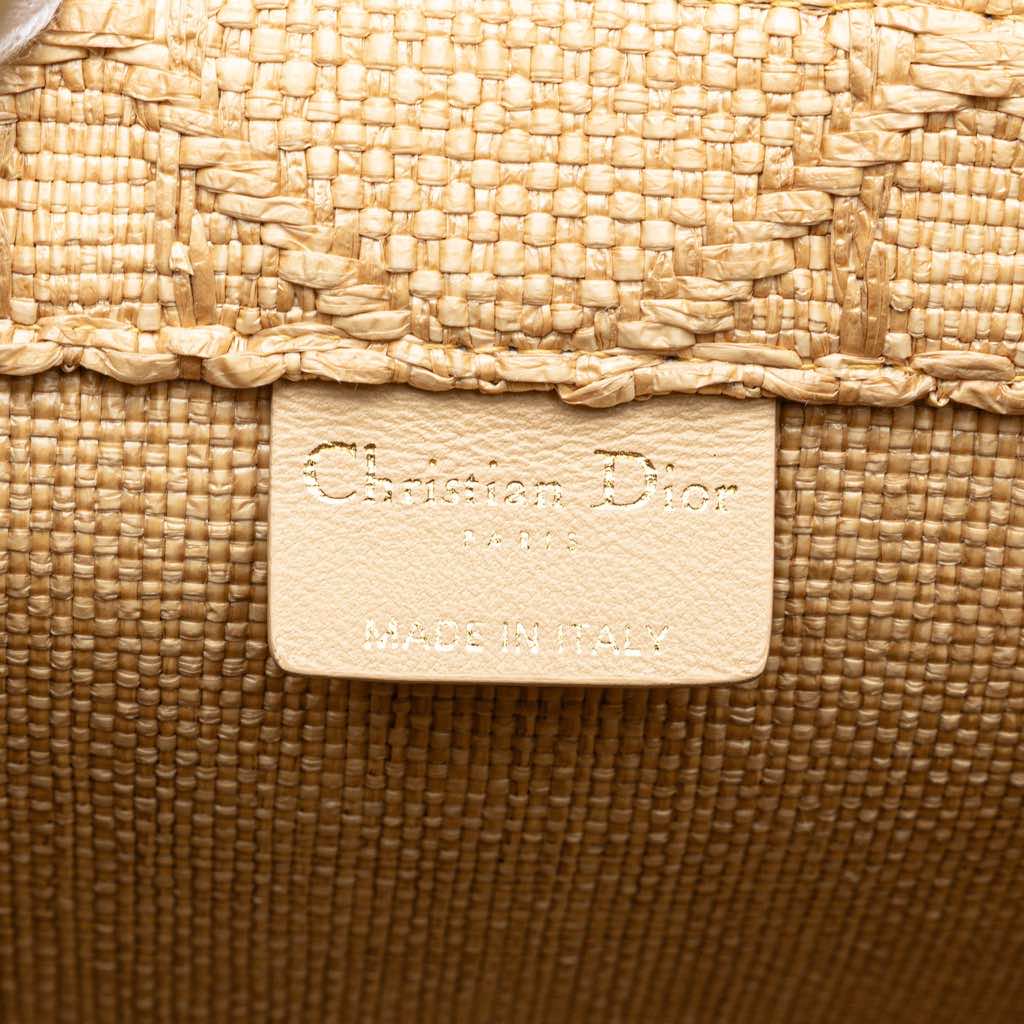 Dior Small Raffia Cannage Book Tote - Side view