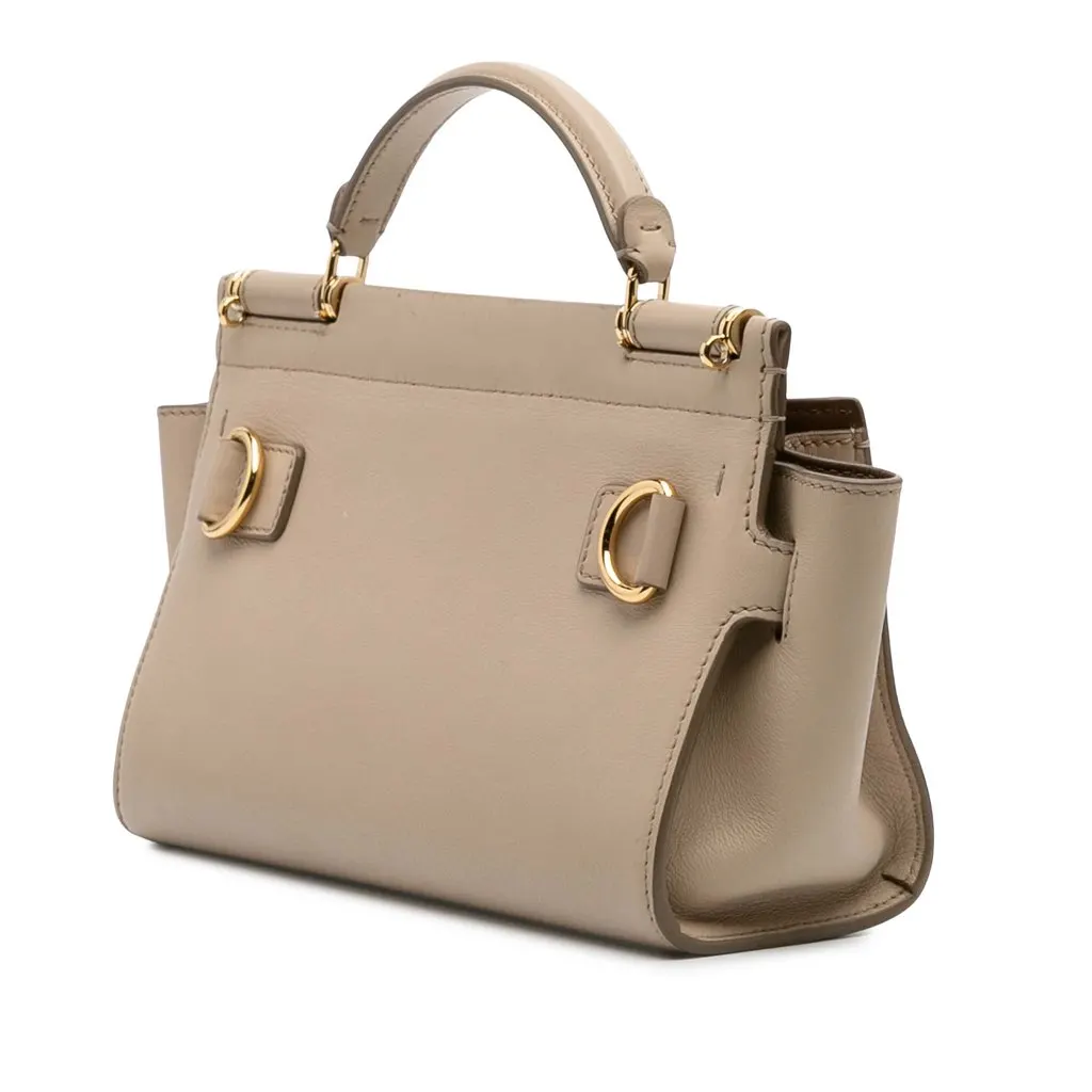 Dolce & Gabbana Small Soft Calfskin Sicily 62 Brown Leather Good - Back View