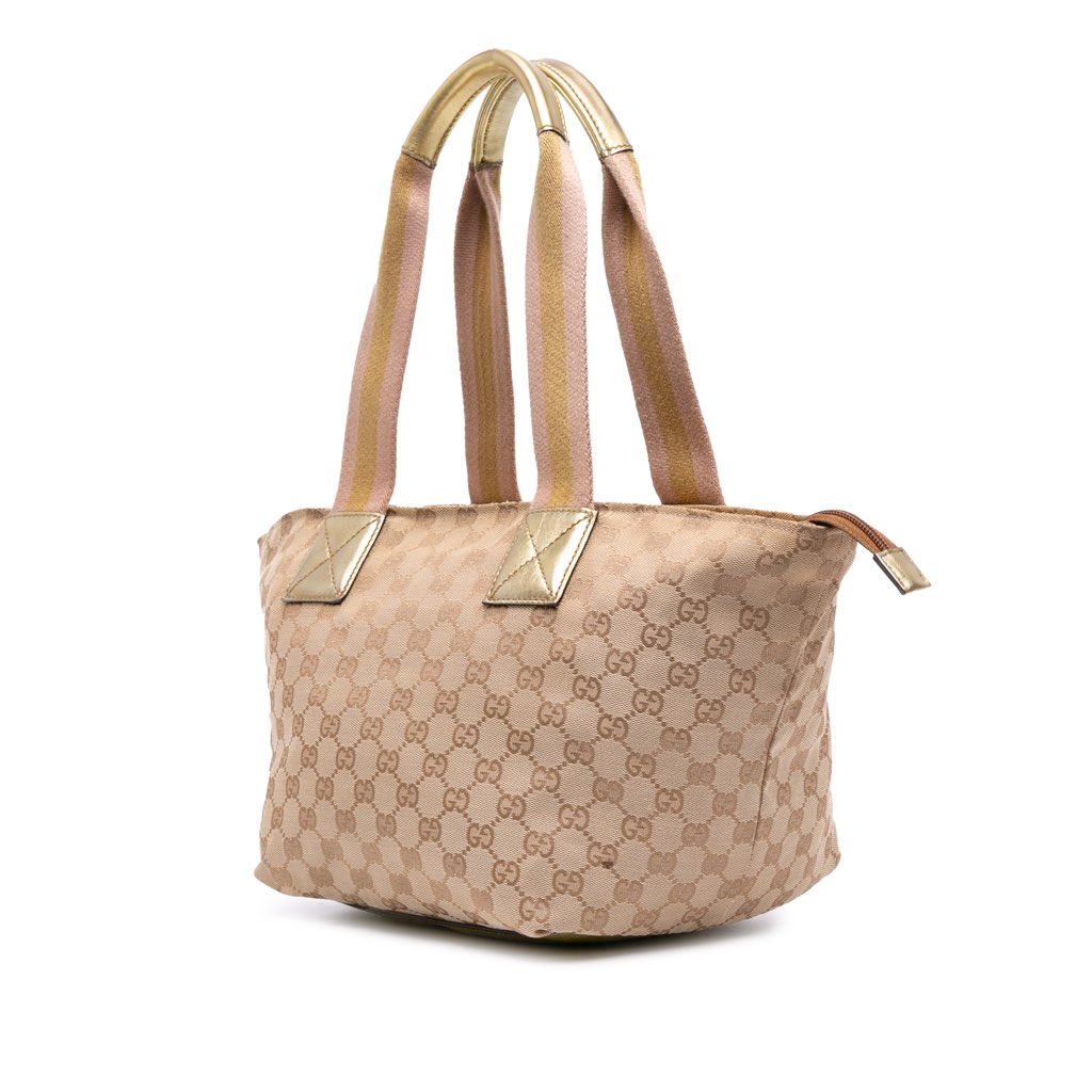 Gucci GG Canvas Web Tote - Back view