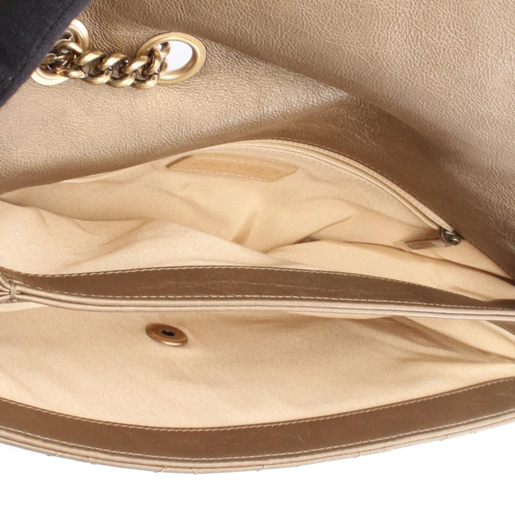 Chanel Medium Quilted Metallic Lambskin CC Crown Flap - 3