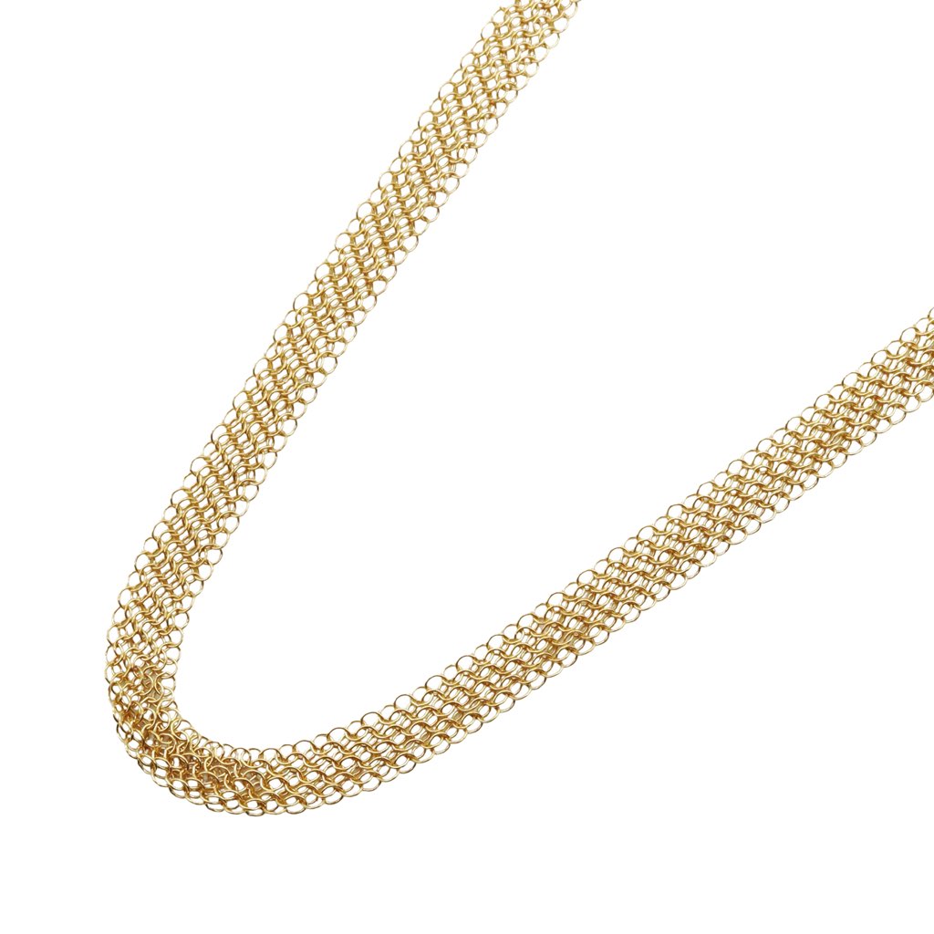 Tiffany & Co 20K Yellow Gold Elsa Peretti Mesh Chain Necklace - 2