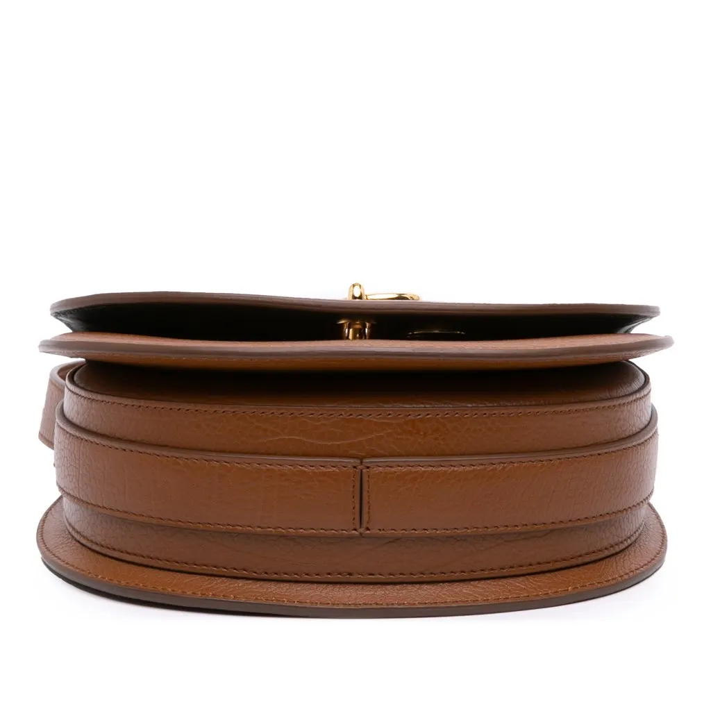 Burberry Small Grained Calfskin Rocking Horse Crossbody Brown Leather Good - Inside View