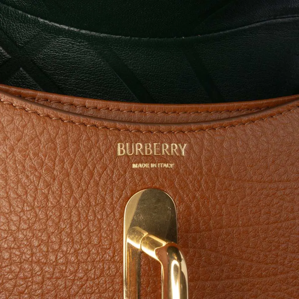 Burberry Small Grained Calfskin Rocking Horse Crossbody Brown Leather Good - Box View