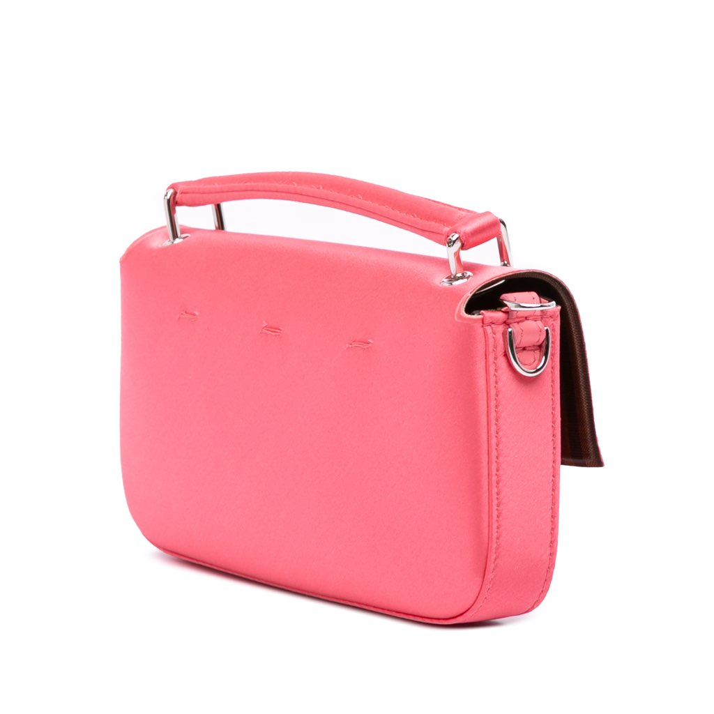 Fendi Satin Phone Pouch Baguette Satchel - Back view