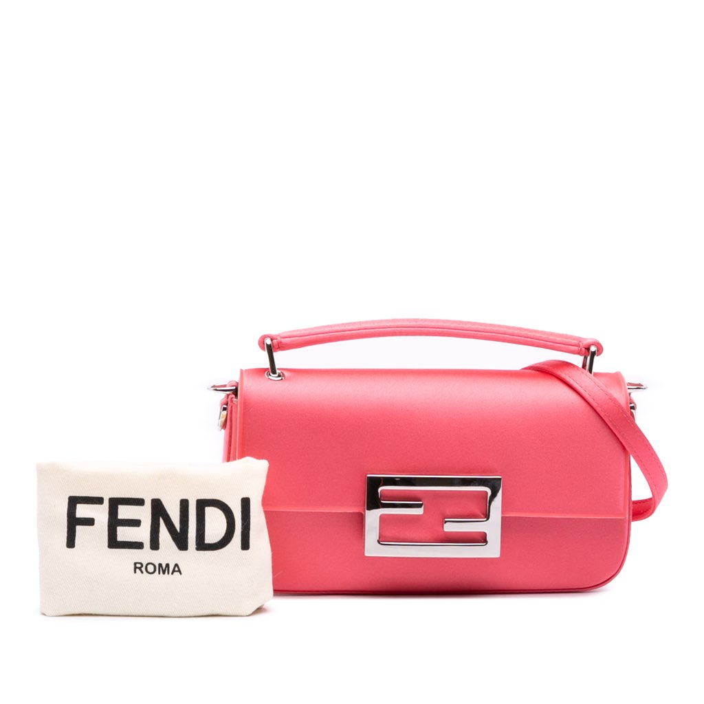 Fendi Satin Phone Pouch Baguette Satchel - Image 14