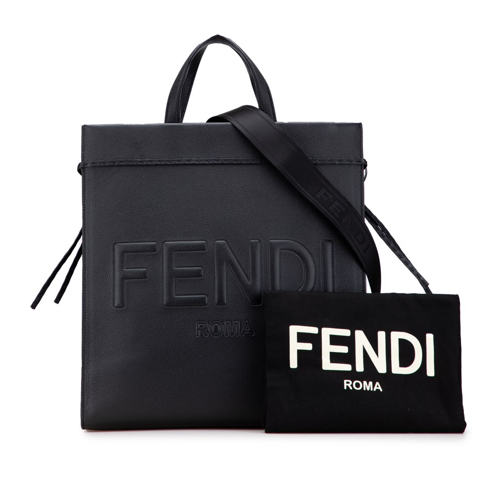 Fendi Medium Leather Roma Go To Shopper Satchel - Image 12