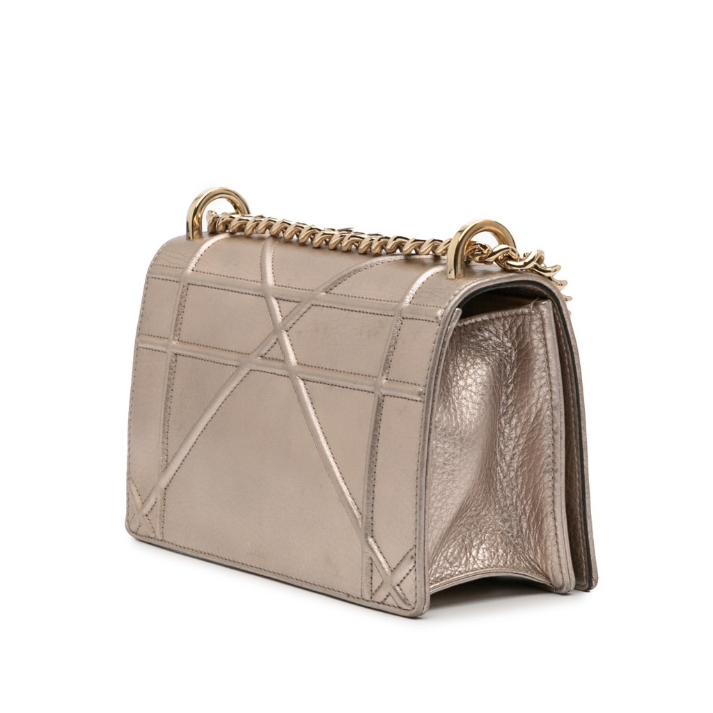 Dior Medium Metallic Grained Calfskin Diorama Flap - 2