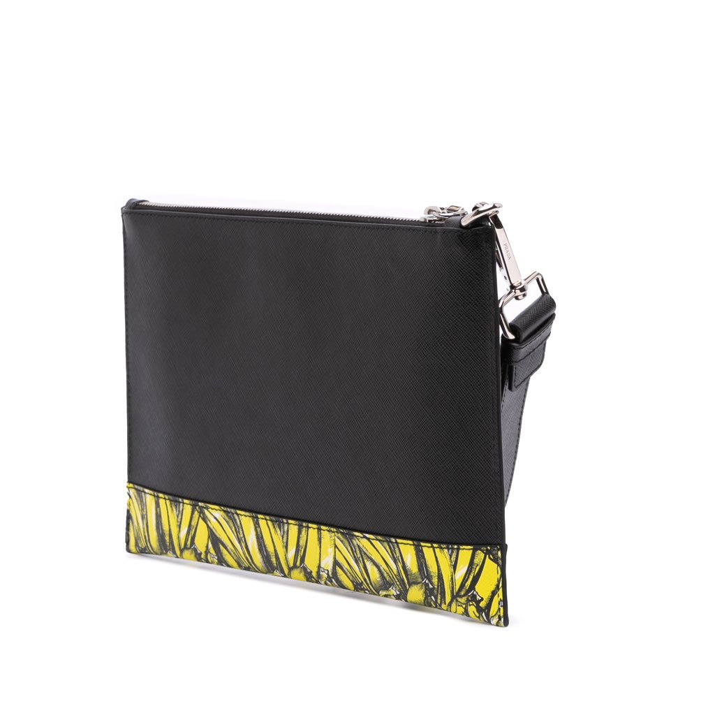 Prada Saffiano Banana Print Clutch - 2