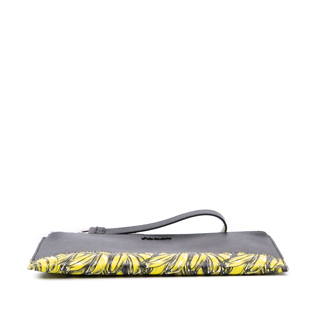 Prada Saffiano Banana Print Clutch - 3