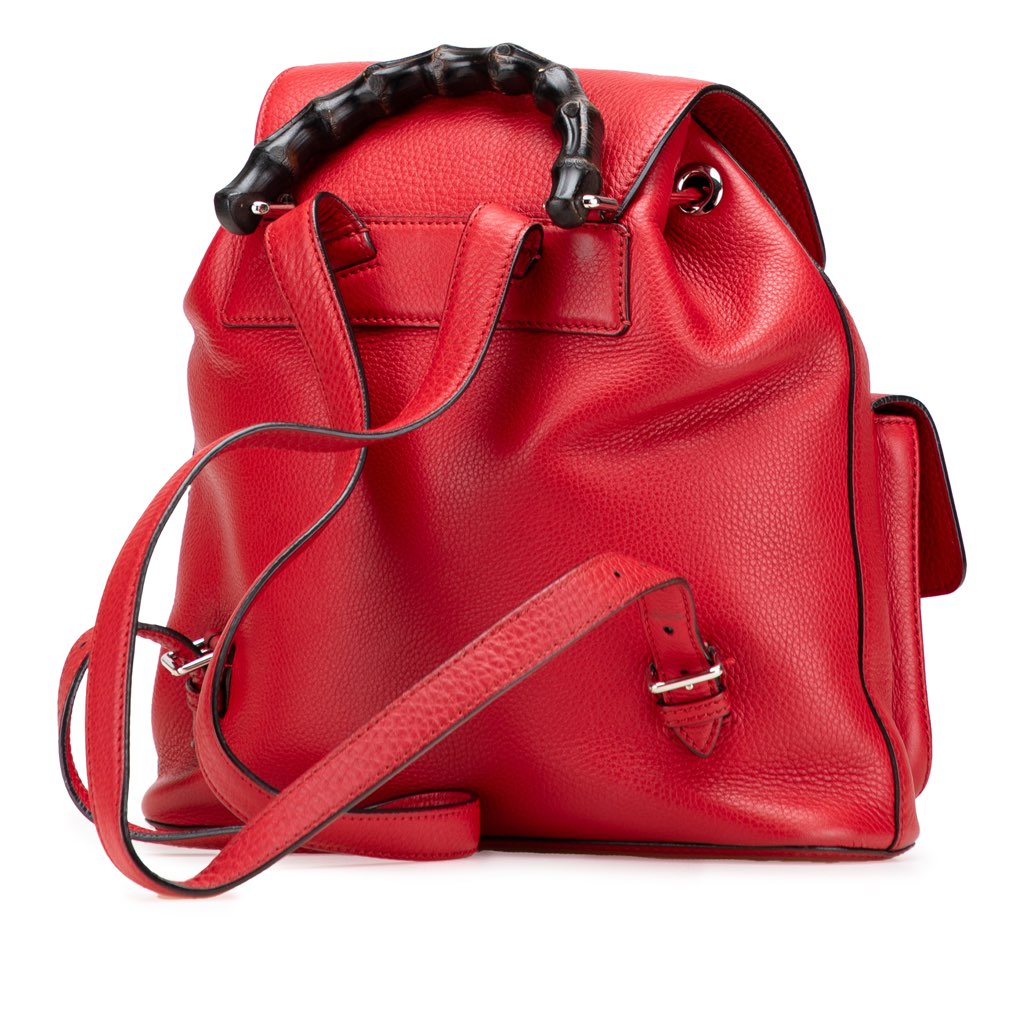 Gucci Leather Bamboo Tassel Backpack - Back view