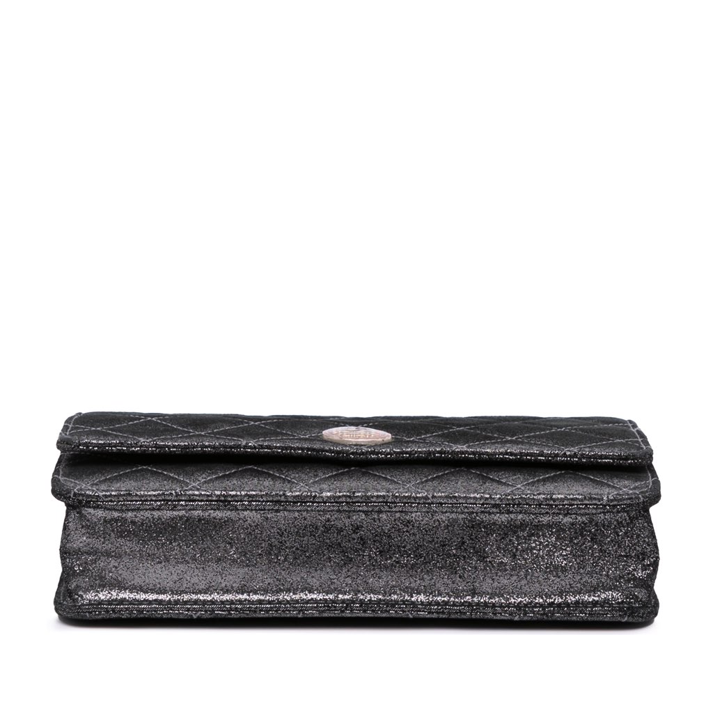 Chanel Quilted Iridescent Lambskin Tartan Button Wallet On Chain - Image 6