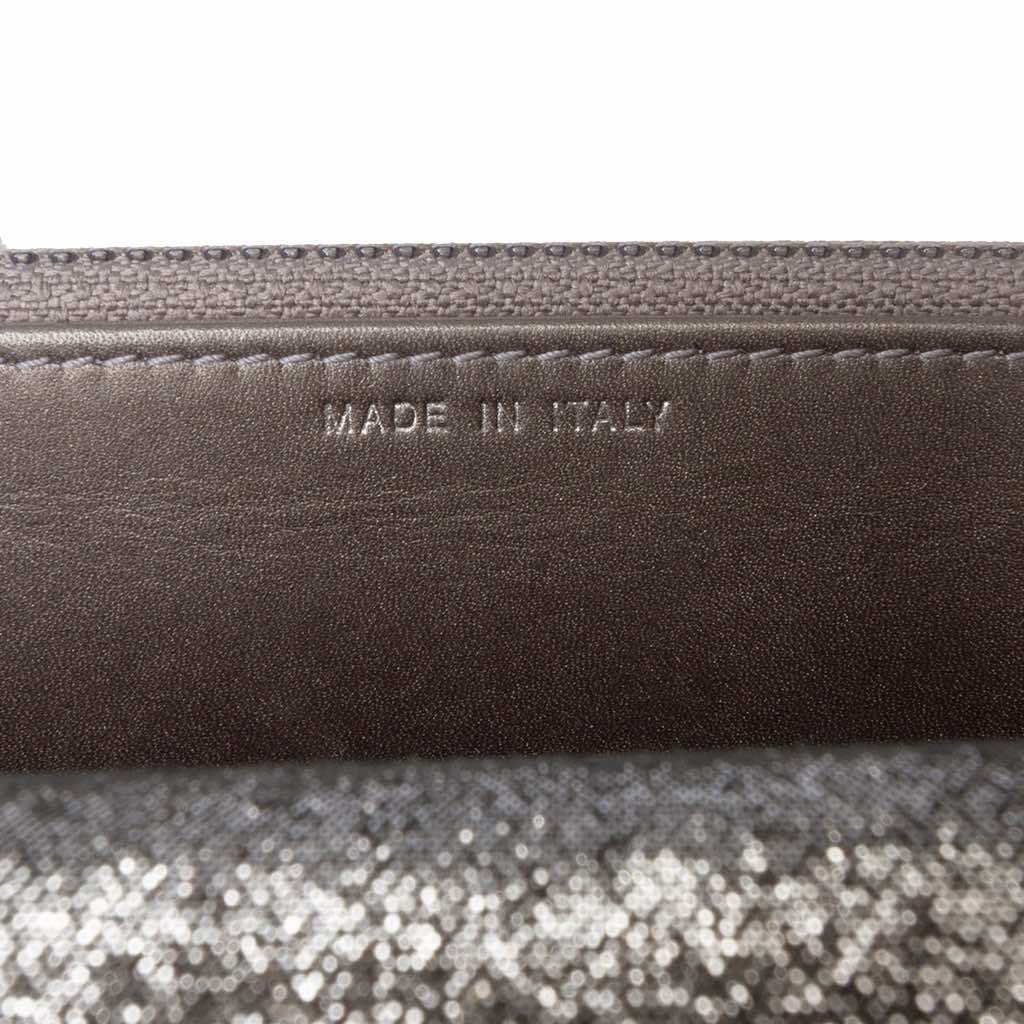 Chanel Quilted Iridescent Lambskin Tartan Button Wallet On Chain - Side view