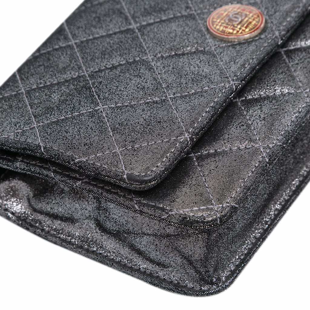 Chanel Quilted Iridescent Lambskin Tartan Button Wallet On Chain - Detail 2