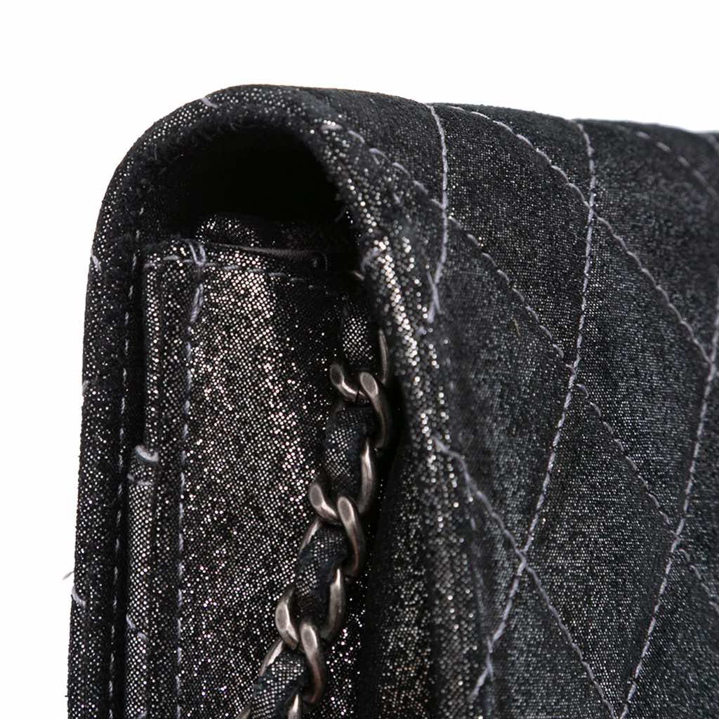 Chanel Quilted Iridescent Lambskin Tartan Button Wallet On Chain - Image 11