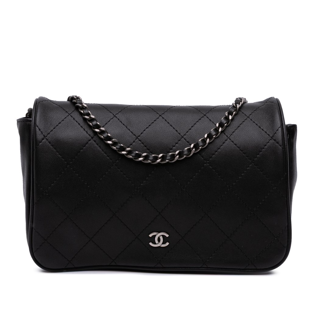 Chanel CC Quilted Lambskin Full Flap Wallet on Chain